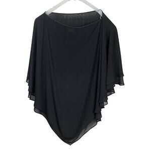 J. S. Collectons Black Sheer Layered Chiffon Capelet  - One Size